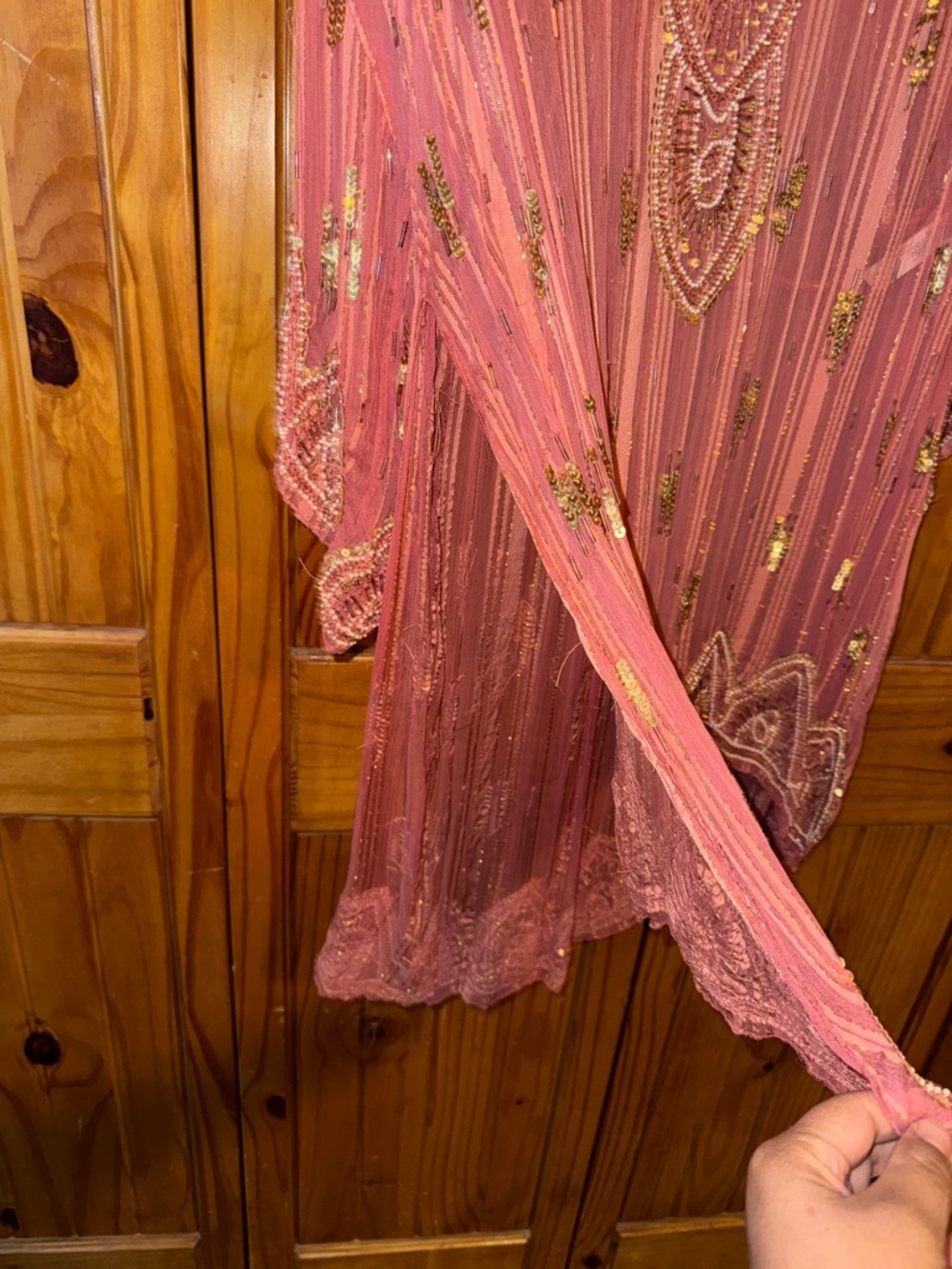 Free People Rose Pink Embellished Sheer Tunic - Picture 6 of 9